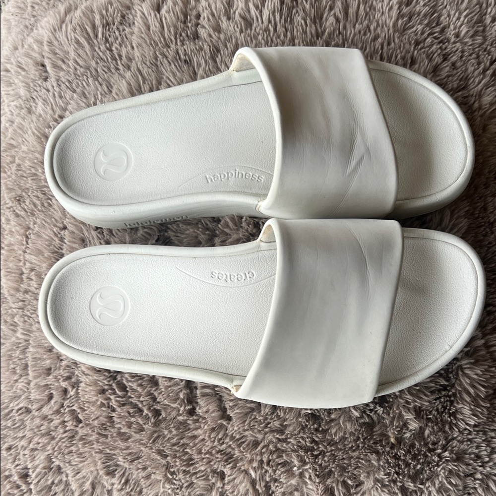 lululemon athletica Cream Slide Sandals - Women's Slip-On Comfort - Picture 4 of 12